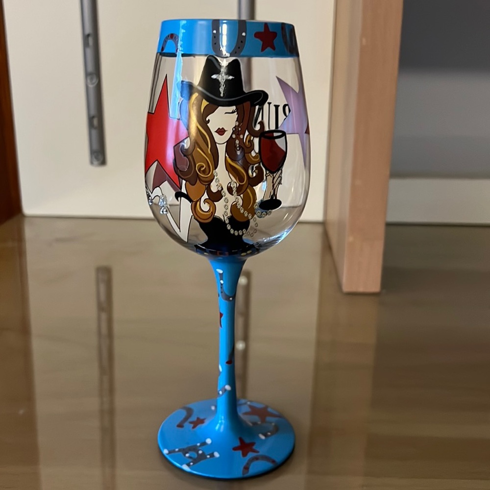 Cowgirl Wine Glass